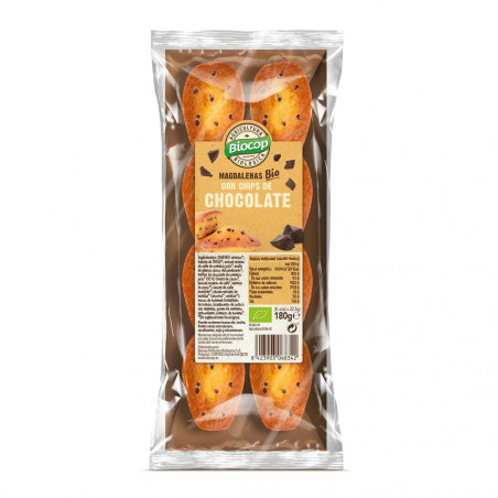 MAGDALENAS PEPITAS CHOCOLATE BIOCOP 180GR