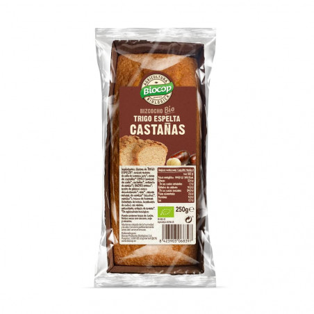 BIZCOCHO CASTAÑAS TRIGO ESPELTA BIOCOP 250GR