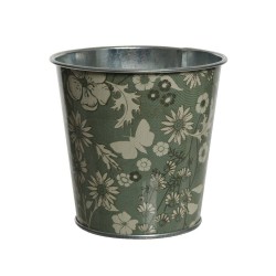 MACETA FLORES ZINC VERDE H10.5D10CM