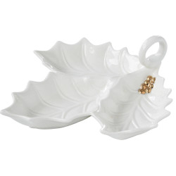 PLATO APERITIVO HOLLY WHITE 22X20CM