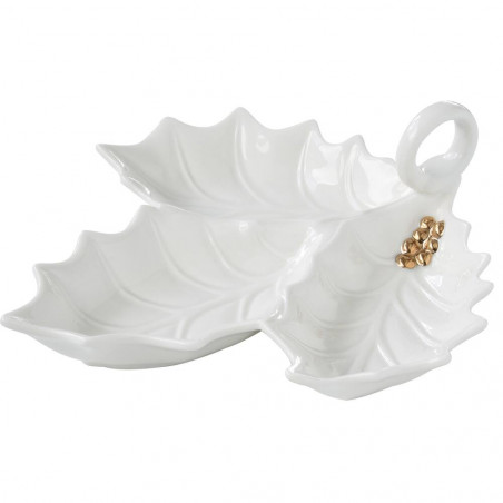 PLATO APERITIVO HOLLY WHITE 22X20CM