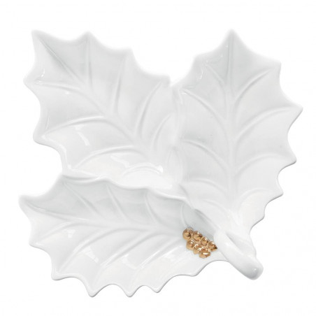 PLATO APERITIVO HOLLY WHITE 22X20CM