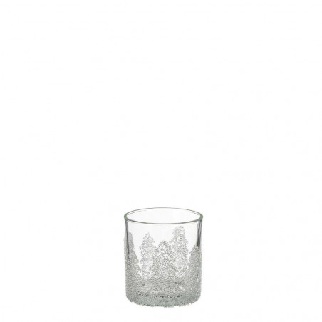 PORTAVELAS ABETO PLATA 8X7CM