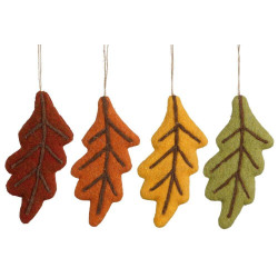 HOJA FIELTRO ADORNO NAVIDAD 20CM