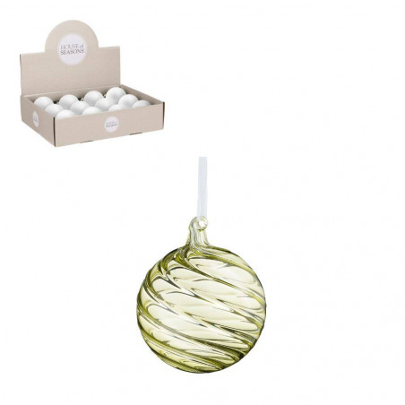 BOLA CRISTAL VERDE ONDAS 10CM NAVIDAD
