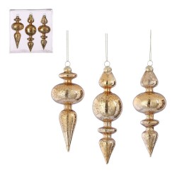 SET 3 ADORNO CRISTAL ORO