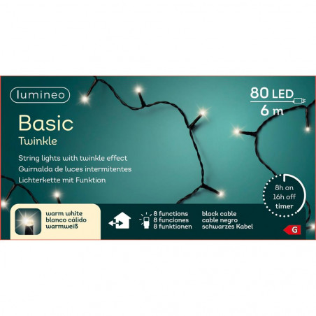 GUIRNALDA BLANCO CÁLIDO BASIC LED NAVIDAD