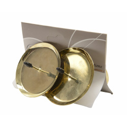 SOPORTE VELA PARA CORONA DORADO