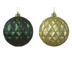 BOLA VERDE ROMBOS 8CM NAVIDAD