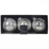 SET 3 BOLAS CRISTAL TRANSPARENTE PURPURINA 8CM