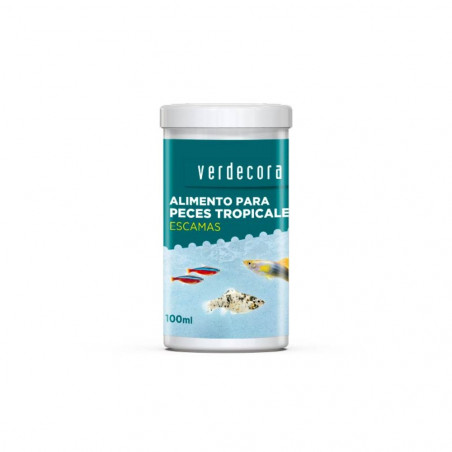 Alimento verdecora peces tropicales escamas
