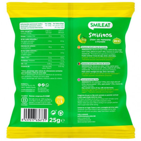 SMILITOS MANZANA Y PLÁTANO ECO 25GR