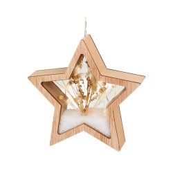 ESTRELLA MADERA MICROLED 18CM