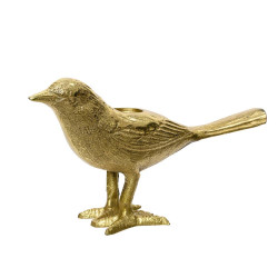 PORTAVELAS PÁJARO ORO 18X10CM