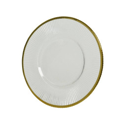 PLATO VIDRIO BORDE DORADO