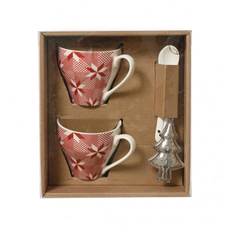 JUEGO DE TÉ COPOS ROJOS+BLANCOS