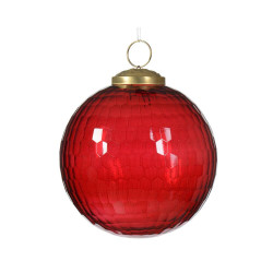 BOLA CRISTAL SOPLADO ROJO 10CM