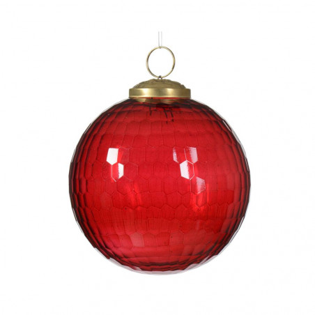 BOLA CRISTAL SOPLADO ROJO 10CM