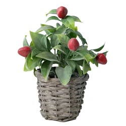 PLANTA ARTIFICIAL FRUTOS ROJOS 21CM MIMBRE
