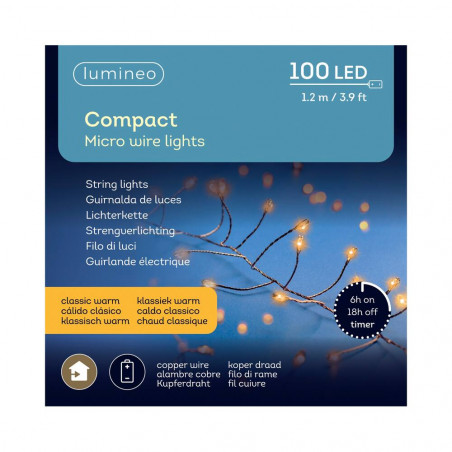 GUIRNALDA BLANCO CÁLIDO 100 MICROLED NAVIDAD