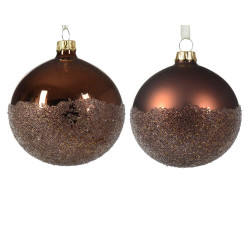 BOLA CHOCOLATE BRILLO 8CM NAVIDAD