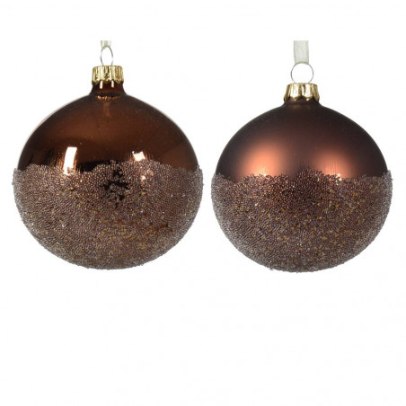 BOLA CHOCOLATE BRILLO 8CM NAVIDAD