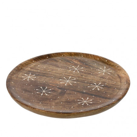 PLATO MADERA MANGO ESMALTADO 35CM