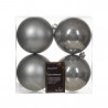SET 4 BOLAS 10CM GRIS PLATA