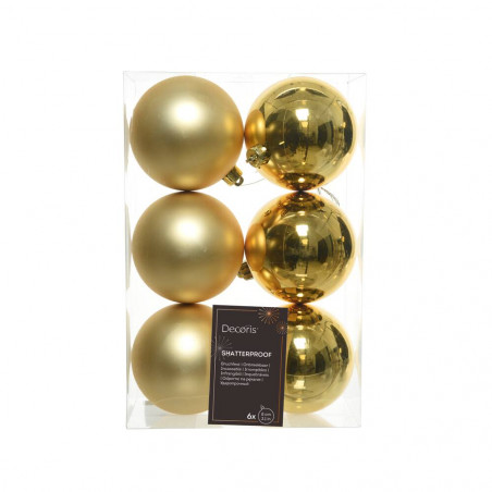 SET 6 BOLAS 8CM DORADO