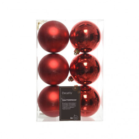 SET 6 BOLAS 8CM ROJO