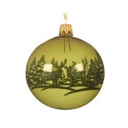 BOLA CRISTAL CIERVO EN EL BOSQUE NAVIDAD
