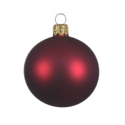SET 6 BOLAS CRISTAL 8CM BURDEOS