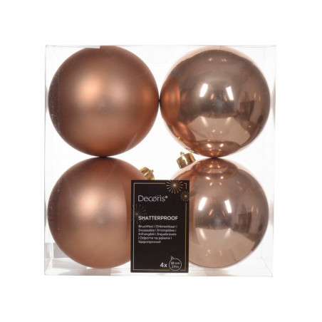 SET 4 BOLAS 10CM ROSA PERLADO