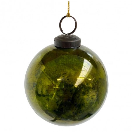 BOLA CRISTA VERDE OXIDO 9CM