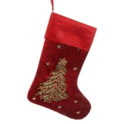 CALCETÍN TERCIOPELO ROJO