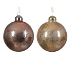 BOLA CRISTAL METALIZADA ORO/PLATA 8CM