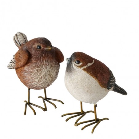 PÁJARO RESINA MARRÓN 8X9CM