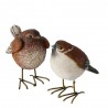 PÁJARO RESINA MARRÓN 8X9CM