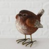 PÁJARO RESINA MARRÓN 8X9CM