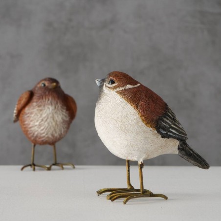 PÁJARO RESINA MARRÓN 8X9CM