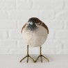 PÁJARO RESINA MARRÓN 8X9CM