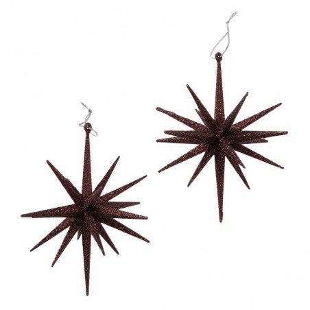 SET 2 ESTRELLAS POLAR MARRÓN 15CM