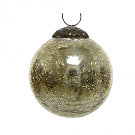 BOLA CRISTAL CRAQUELADO ORO 10CM