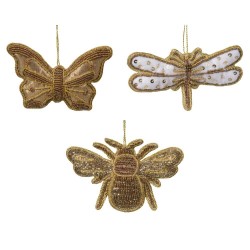 INSECTOS PURPURINA+ORO COLGANTE 13CM