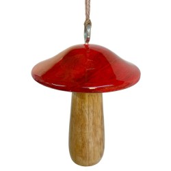 SETA MADERA COLGANTE ROJO
