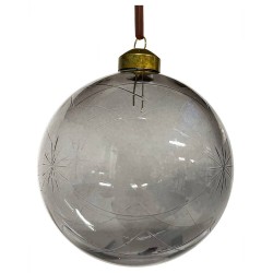 BOLA CRISTAL FLOR GRABADA GRIS