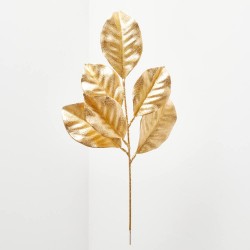 HOJA DE MAGNOLIA ARTIFICIAL ORO 48CM VARA