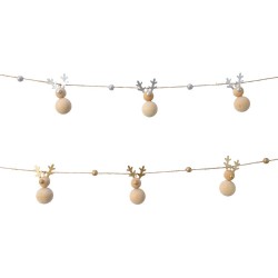 GUIRNALDA RENOS MADERA ASTA ORO/PLATA H100CM,