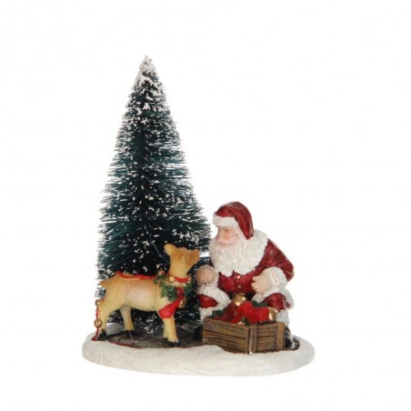 PAPÁ NOEL DECORANDO ARBOL 8X6.5H9.5CM
