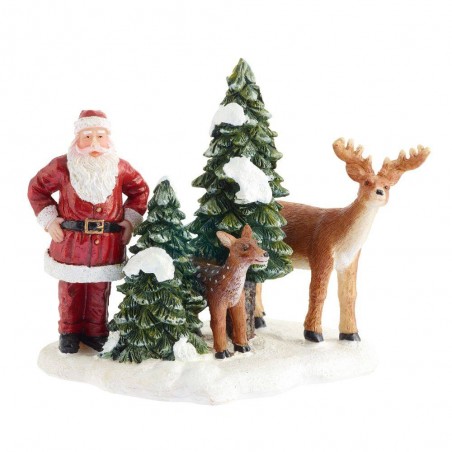 PAPA NOEL Y RENOS 8.5X8X8.5CM LUVILLE